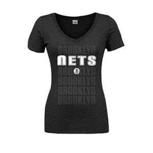 Brooklyn Nets Womens M Top NBA Short Sleeve Mesh Burnout Summer T-Shirt